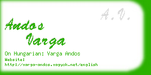 andos varga business card